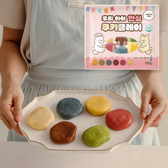 우리밀 버터100%로 만든 우리 아이 안심 쿠키 클레이 도우, 6색Set, 300g, 1개