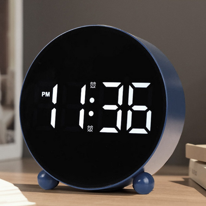 wingo LED 디지털 탁상시계 인테리어 알람시계 심플스타일, 네이비