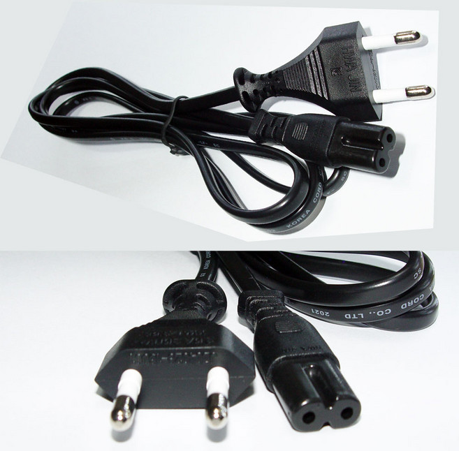 KC인증 국내생산 2구 8자 전원케이블 / 삼성 엘지 LG 해외 직구 수입 가전제품 TV 공기청정기 AC220V 전원 연결 코드 케이블 선 1.5M 3M, 1개