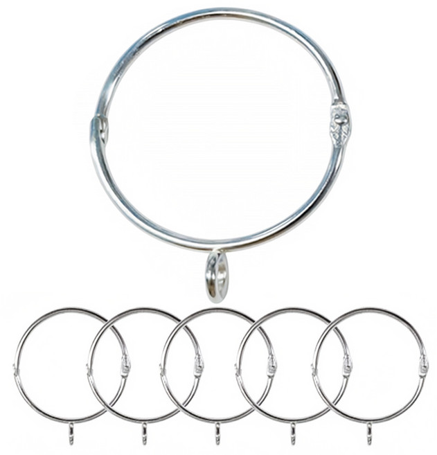 시바타 커튼링 스텐 5개입, 실버 내경(6.5cm), 1개