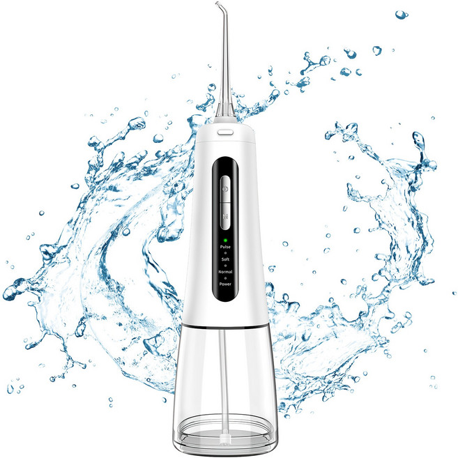 JAMJAKE 휴대용 무선 구강세정기 IPX7급 방수 스케일링 M139, 화이트