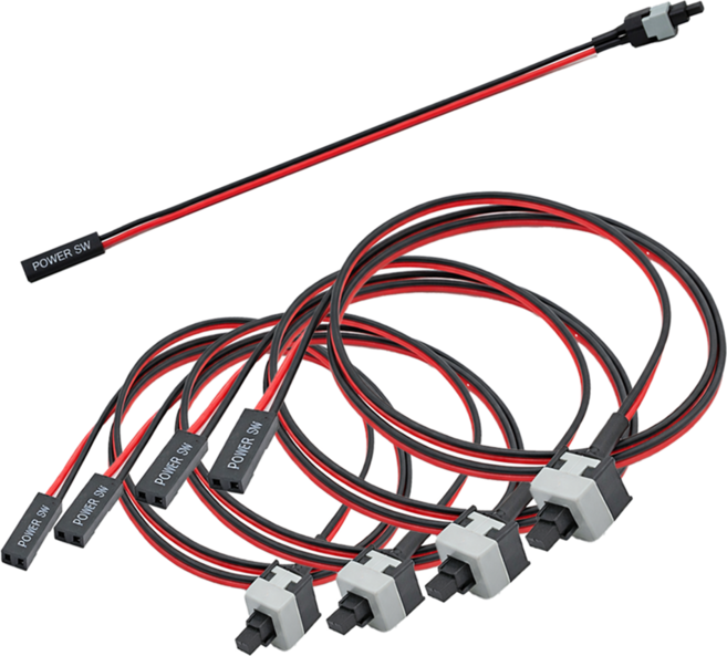 컴퓨터 전원 리셋 스위치 케이블 외부 전원버튼 PC 파워 스위치 연장선, 50cm, 5개