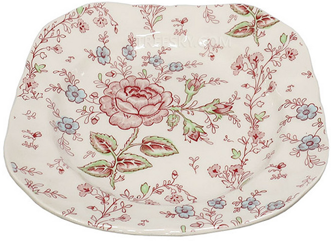 영제 존슨브라더스 로즈친즈 도자기 라운드 사각접시-20cm/1개 (910023), 1개