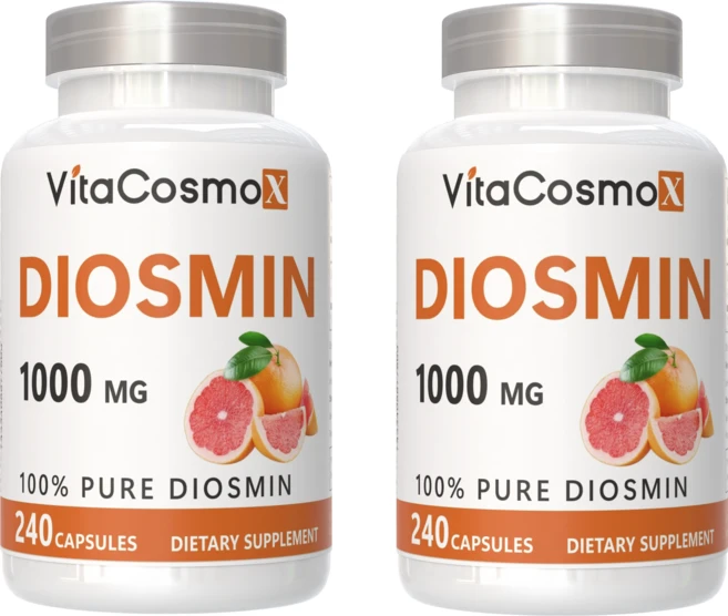 VitaCosmoX 비타코스모 롱라이프뉴트리 위라이크비타민 디오스민 Diosmin 시트러스 바이오플라보노이드 고함량 1000mg, 2개, 240정 - 쿠팡