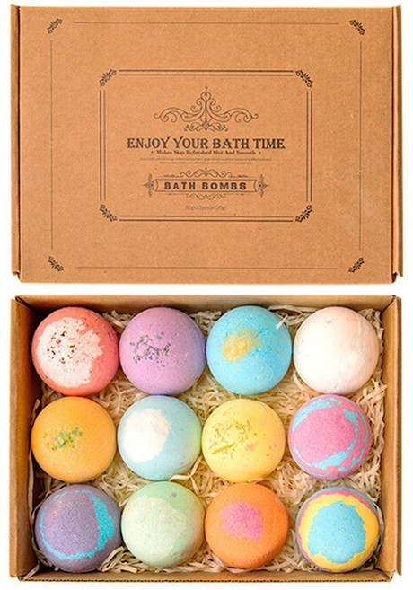 Decdeal 배쓰밤 거품 입욕제 바스볼 입욕제 12종세트, 720g, 1개, 다색