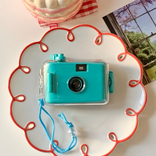 걸스코코 레트로 필름카메라 토이카메라 다회용 방수카메라, 민트, 민트, 1개