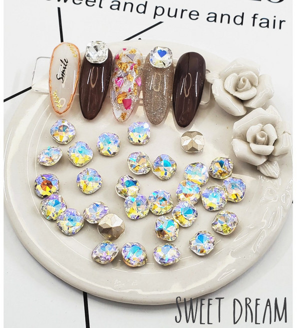 水晶指甲大方鑽 美甲堆鑽, 1個, 04夜星空【10顆入】, 夜星空