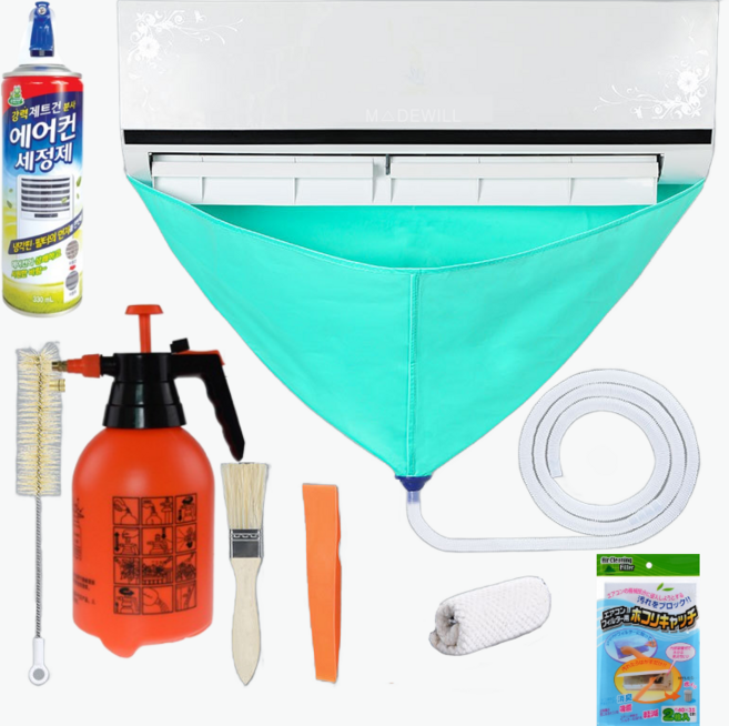 몽키아트 벽걸이 창문형 시스템 에어컨청소 키트 도구 세트 셀프 청소 세척 장비 스탠드, 1개, 에어컨청소키트