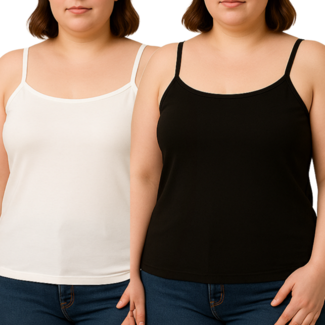 벨에라 빅사이즈 면스판 끈나시2P(XL~3XL)