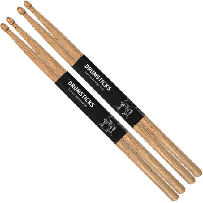 루폭트 파워풀한 연주용 오크 드럼스틱, 2세트, 원목