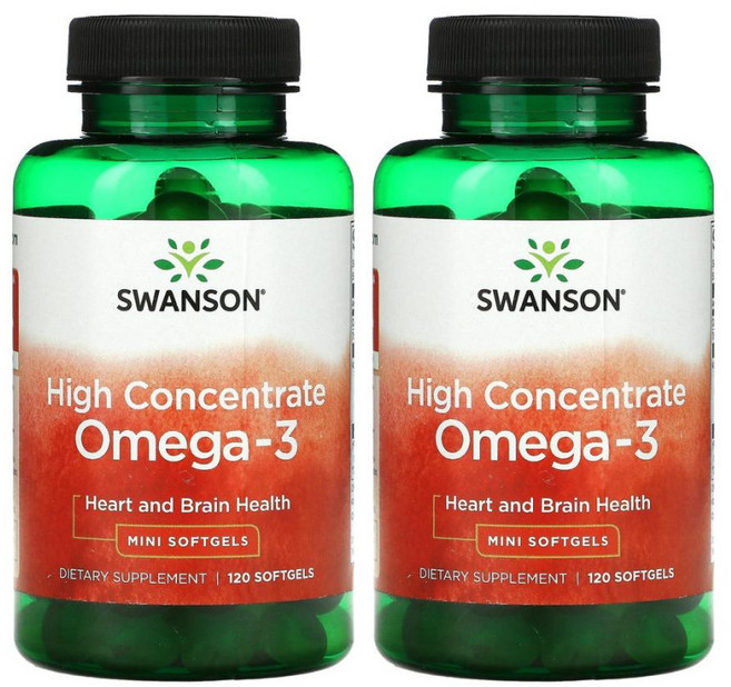 스완슨 하이 컨센트레이트 오메가-3 소프트젤, 120정, 2개
