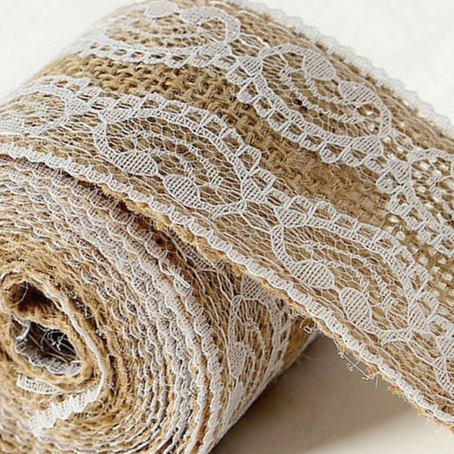 밋밋한소품 리폼작업 황마 레이스 롤 DIY 공예 리본 인테리어 장식, 1개, 상세페이지 참조