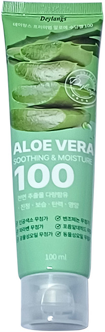 [서흥바이오팜] 데이랑스 프리미엄 알로에 수딩젤 100% 진정 보습 튜브, 1개, 100ml