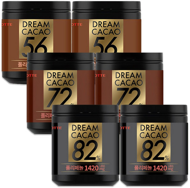 롯데 드림카카오 56%+72%+82% 각2개씩, 86g, 6개