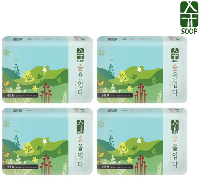 숲 밴드형 기저귀 유아용, 120매, 중형(M)