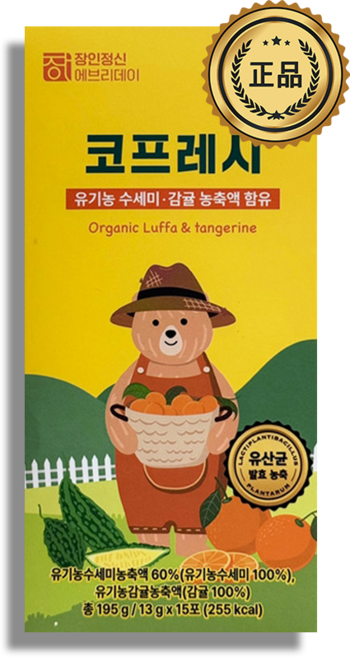 장인정신 에브리데이 코프레시 유기농 수세미즙 환절기 비염 비강 건강 어린이 성인 13g X 15포, 1개