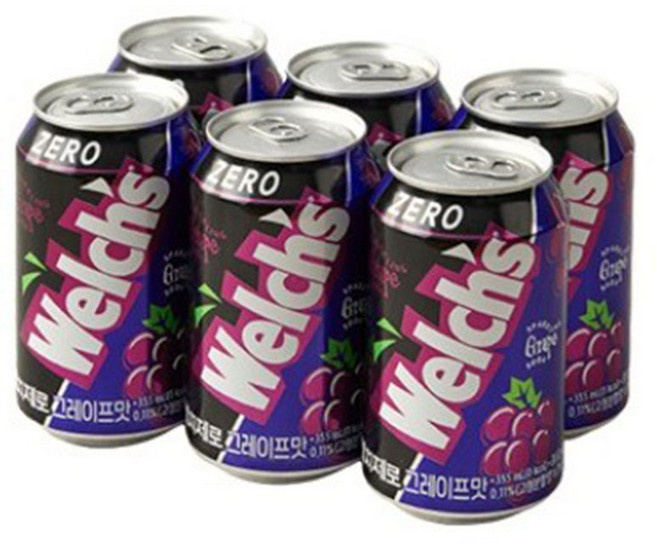 웰치스 제로 그레이프맛, 355ml, 12개