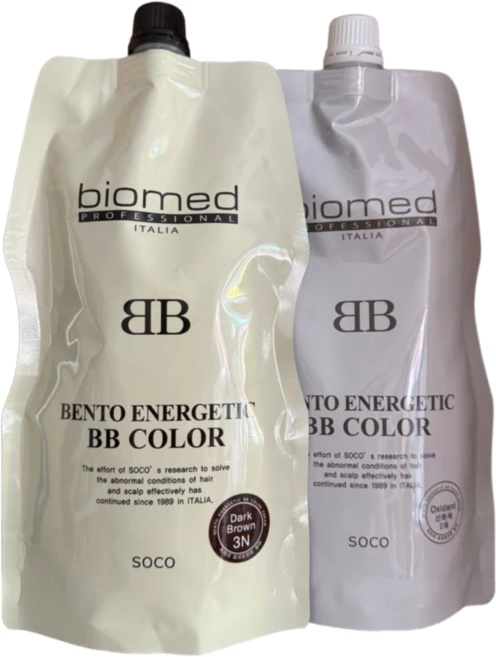바이오메드 벤토 에너제틱 비비 BB 컬러 칼라 염색약 400g, 3N 어두운 갈색, 1개 - 쿠팡