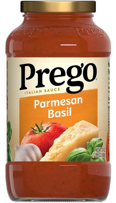 프레고 PREGO 전통적인 저나트륨 파스타 소스 666.2g(23.5온스) 병, 파마산 바질, 24 Ounce (Pack of 1), 666.2g, 1
