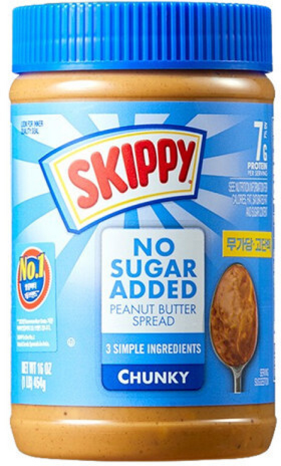 스키피 노슈가 에디드 청크 454g 무설탕 땅콩버터, 1개