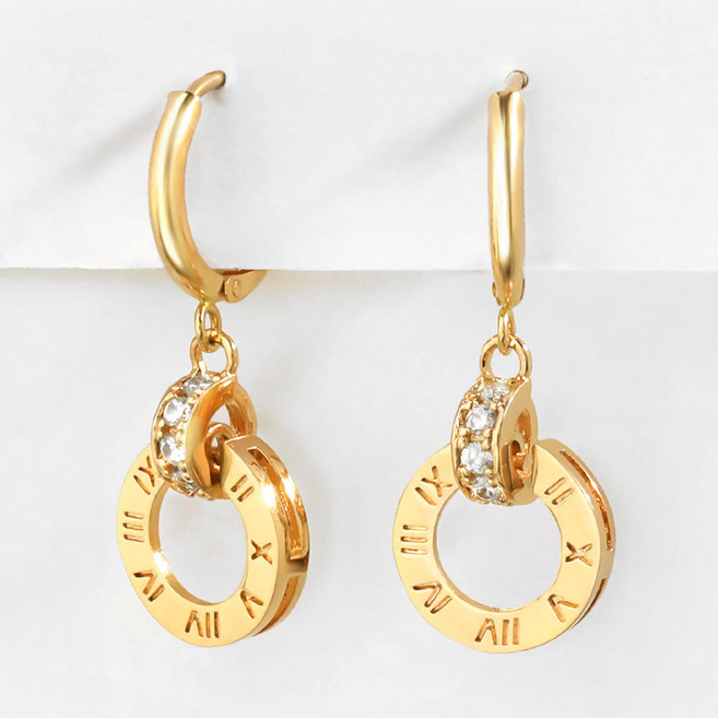 오엔나 14K 18K 여성 데일리 제이드 드롭 금 원터치 귀걸이 선물