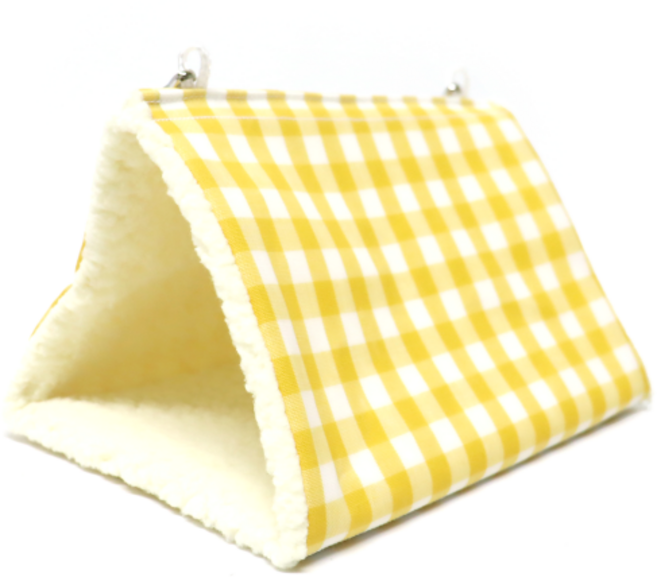 앵무새 고어텍스 보들보들 소재 체크 침대 중형, 옐로우, 1개