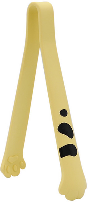 ALL 실리콘 고양이집게 치킨 샐러드 반찬 얼음 고양이발 미니 집게, 1개, 중-19cm 옐로우