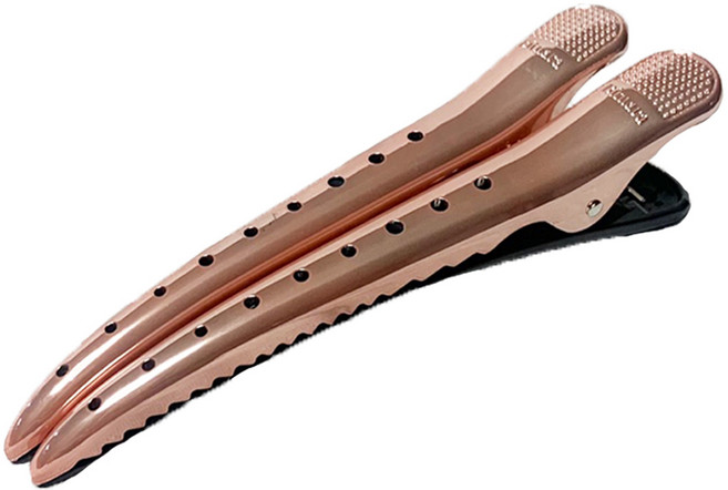 [빗나라] 로즈 골드 2p 4p 헤어핀셋 헤어집게핀 미용실집게핀 미용핀 집게핀, 2개, 로즈골드