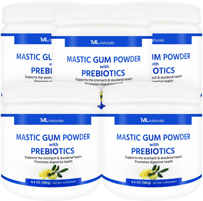 [미국빠른직구] 신제품 마이라이프 내추럴스 매스틱검 분말가루 with 프리바이오틱스 180g 5병, 5개