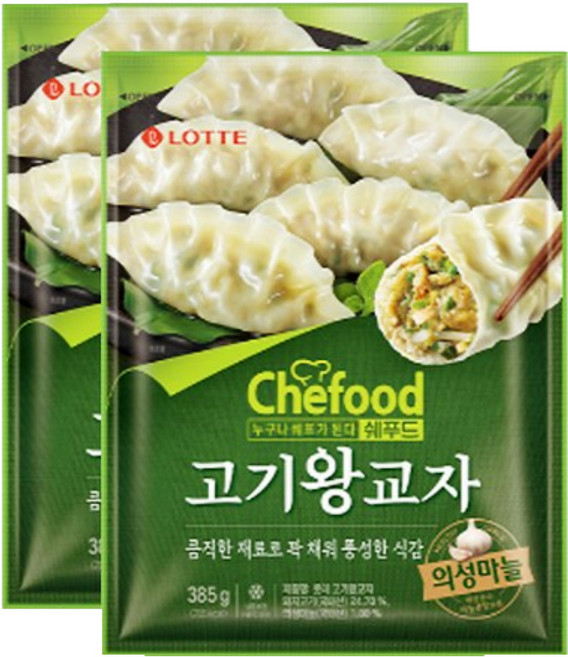 롯데웰푸드 고기왕교자 4개 385g, 3개