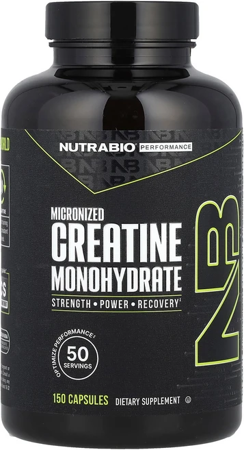 뉴트라바이오 NutraBio 운동 능력 미분화 크레아틴 일수화물 캡슐 150정캡슐 1정당 833mg125158원산지:기타, NutraBio, 운동 능력, 미분화 크레아틴 일수화물, 1개, 150정 - 쿠팡