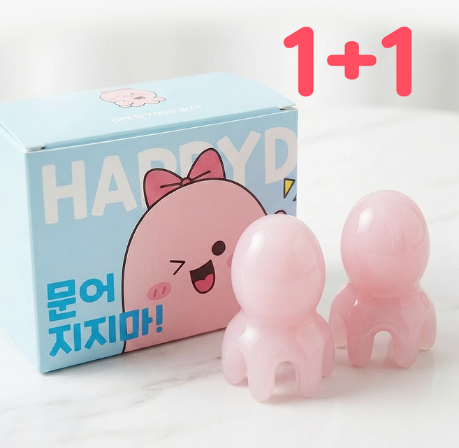 문어지지마 문어 괄사 두피 괄사 미니 문어 괄사 문어발 마사지, 소프트핑크, 1세트