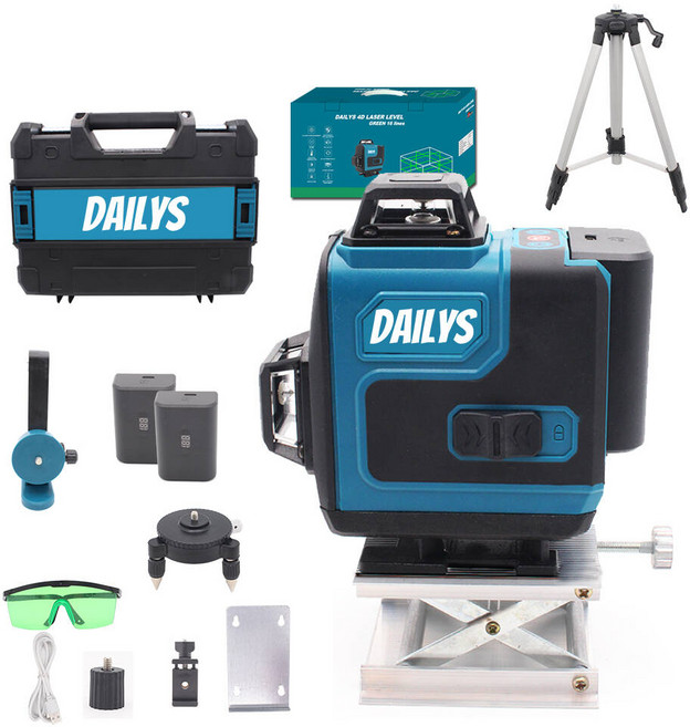 데일리공식 레이저레벨기 4D 그린 16라인 삼각대포함 풀세트, 1개