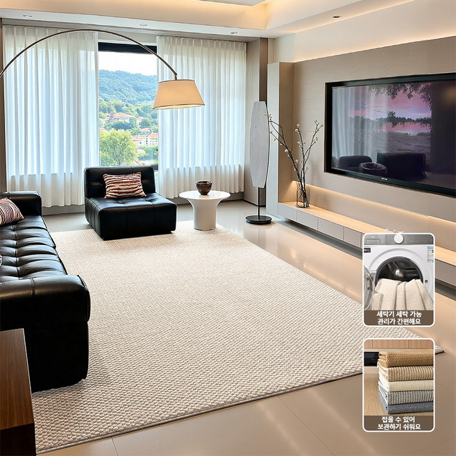 SengsoHome 세탁가능 미끄럼방지 거실 카페트 파스텔 사계절 러그 먼지없고 미끄럼방지 카페트