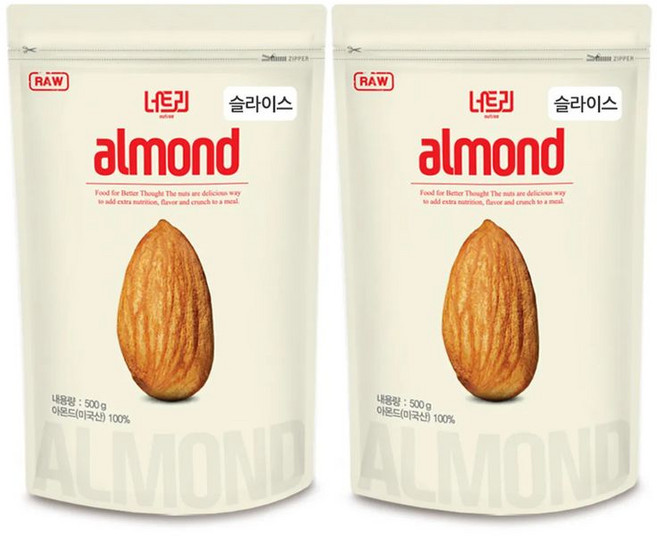 너트리 아몬드 슬라이스, 500g, 2개