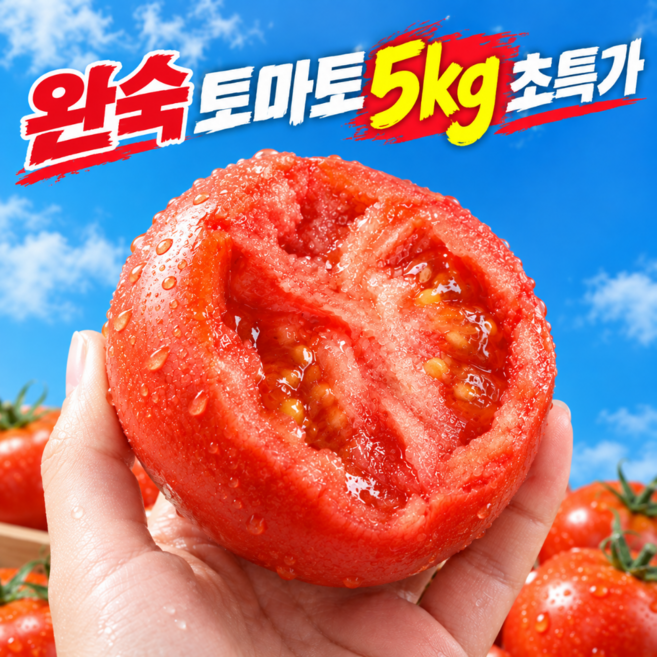 3위 - [작년완판] 재구매율1위 초특가 완숙 토마토, 1박스, 5kg