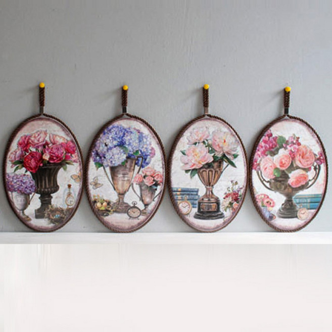 율리앤꼬 앤틱 도자기 냄비받침, 1개, 핑크