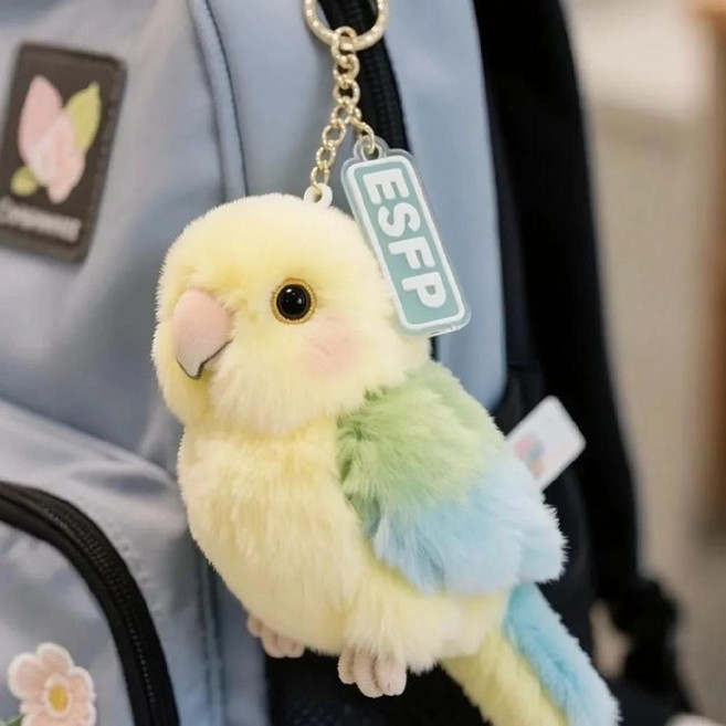 유니크한 앵무새 인형 키링 열쇠고리 새인형 특이한 생일 선물, C, 1개