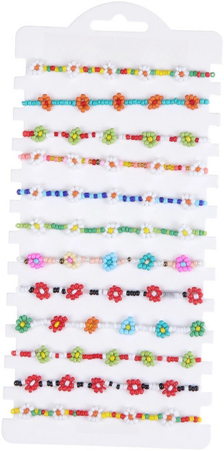 귀여운 데일리 플라워 비즈 팔찌 12종 세트