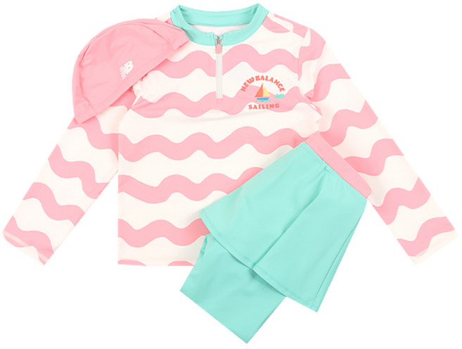 뉴발란스 키즈 여아 래쉬가드 치렝스 2in1 NK9RE2106G