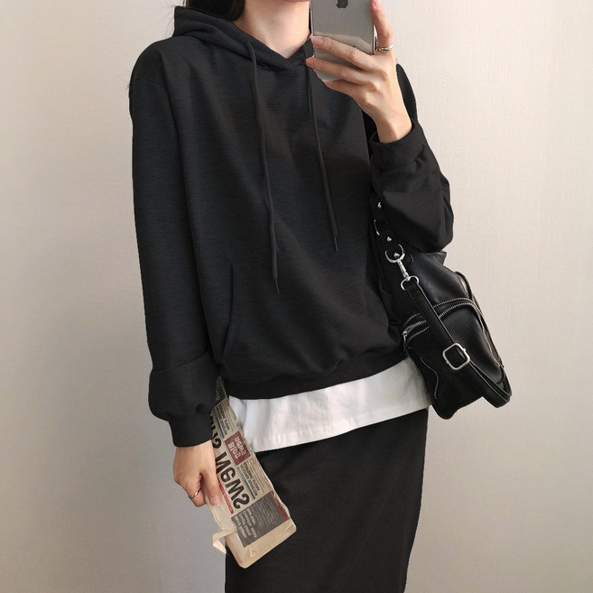 요시아나 [당일발송] 디아뎀 후드 맨투맨 롱스커트 투피스 트레이닝 세트 -2컬러