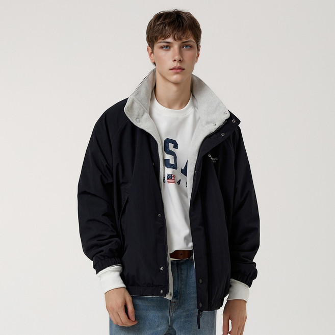 후아유 남녀공용 리버시블 스탠넥 바람막이 점퍼