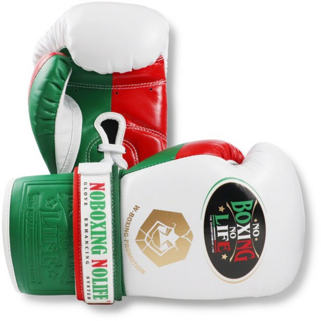노복싱노라이프 권투글러브 복싱 가죽 스파링 훈련용, 1개, G. 메탈릭 그린 WBA W-BOXING 콜라보레이션