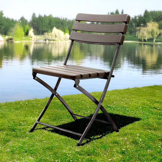 아웃라이프 의자 B형 간이 커피숍 휴대용 인테리어 브로몰딩 카페 야외 접이식 상담, 브라운, 1개