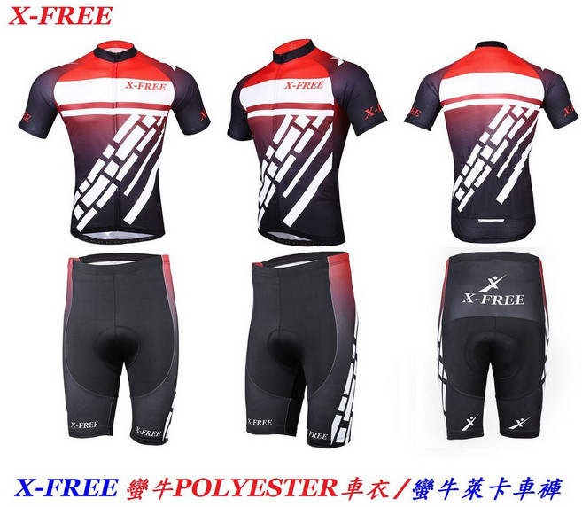 【X-FREE 蠻牛】自行車套裝 短袖車衣 短車褲 排汗 矽膠坐墊【F30-0102】
