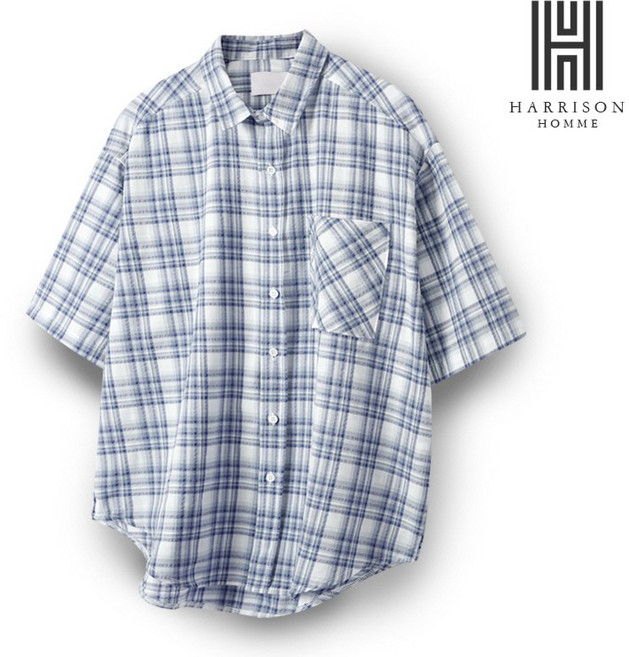 [해리슨] 엠보 하프 체크 셔츠 FCL1052