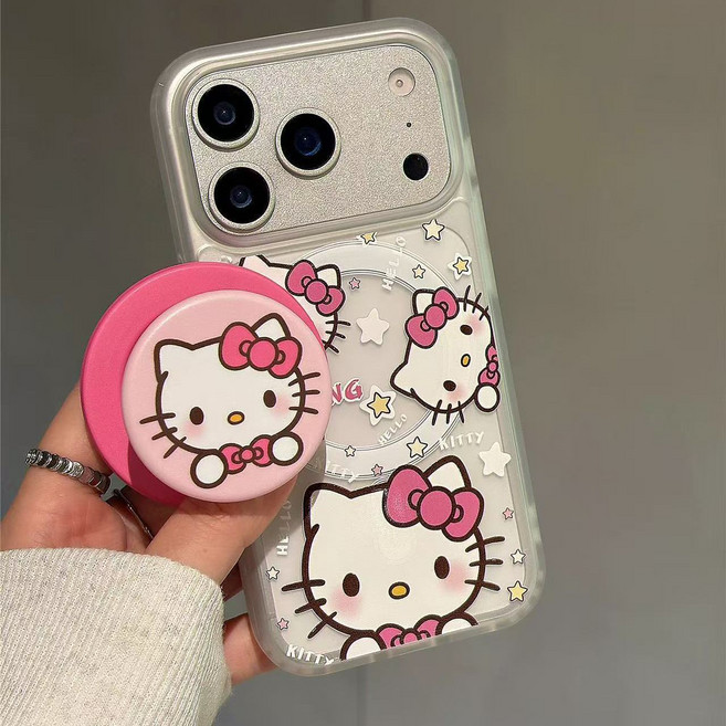 다이슝 매트 폰케이스 캐릭터 별 핑크색 키티 맥세이프 그립톡 케이스 아이폰 케이스