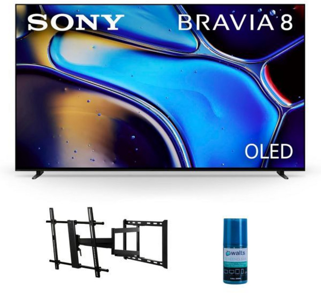 소니 K77XR80 77인치 IMAX 강화 브라비아 OLED 4K HDR Google TV 43-90인치 호환 TV 및 월츠 HDTV 스크린 클리너 키트용 대형엑스트라 대형 풀, 77, FM 43-90