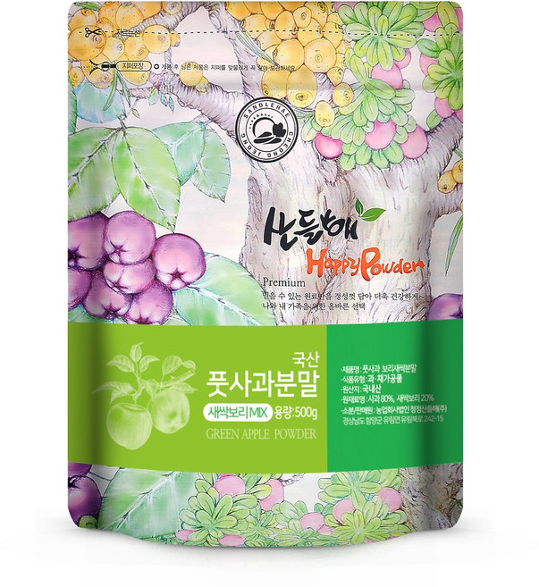 국산 풋사과분말 새싹보리믹스, 500g, 1개