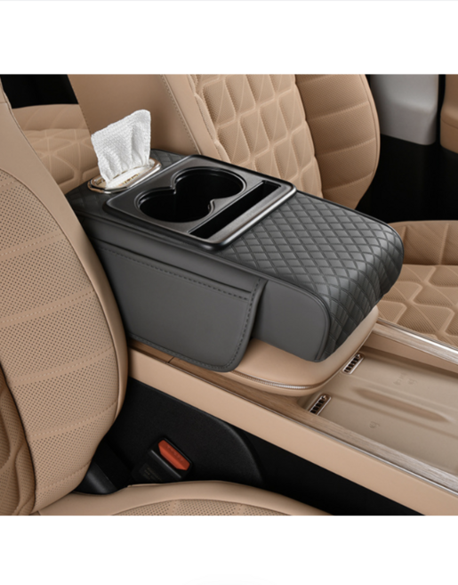 프리미엄 자동차 콘솔 쿠션 높이 추가된 다기능형, 회색,